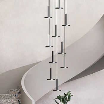 Модерни полилеи се използват за луксозно осветление на стълби, led осветителни тела за хол, таван тела в кафенета, високи осветителни тела