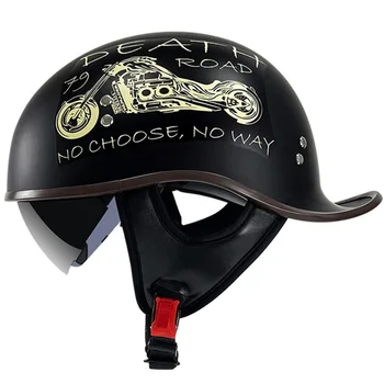 Мотоциклет шлем с открито лице, Електрически велосипеди, Просторен козирка за мотобайка, скутер, велосипед, Ретро каска за мотокрос, Casque Мото
