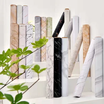 мрамор самозалепващи се тапети ширина 40 см, винилови стикери за стена, водоустойчива контактна хартия за кухня, декоративна филм за домашен декор