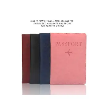 Мултифункционален кожен пакет за документи, ултра-пътен калъф, RFID чантата си, притежател на паспорт, чанта за паспорт
