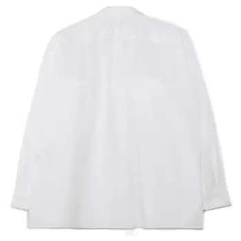 Мъжка Риза с дълъг ръкав, Пролет-Есен Нова Однотонная Риза с Ревера Отпред, Външен Двуслойни Хоризонтален Дизайн, Ежедневен риза с джоб