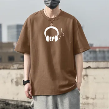 Мъжка тениска с надпис Oversize, тениска с къс ръкав, памучен мъжки градинска облекло, основни върхове Унисекс