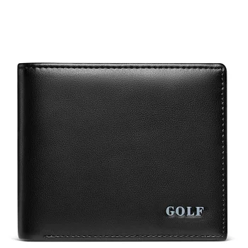 Мъжки кожен портфейл за голф 2023, нов кратък бизнес странично модерен чантата си сгъваем мек портфейл