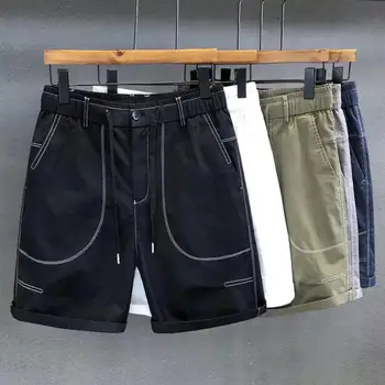 Мъжки летни шорти-карго Дължина до коляното, дишаща ежедневни Облекла, шикозни и Удобни къси Панталони