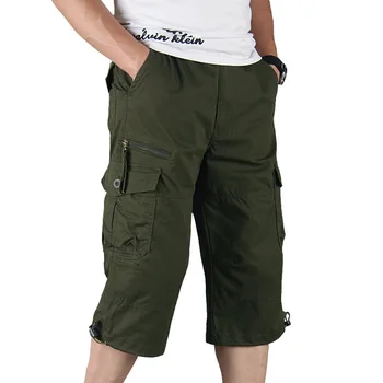 Мъжки летни шорти-карго на съвсем малък, ежедневни камуфляжные къси панталони в стил милитари, армейските работни капри, съкратен къси панталони