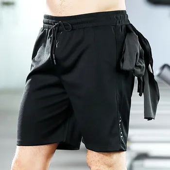 Мъжки шорти за бягане бързо съхнещи спортни къси панталони за фитнес, къси панталони за фитнес и бутване, мъжки спортни къси панталони