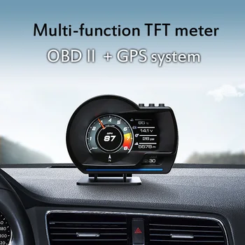 Най-новият A500 Head Up Display Gauge Автоматичен Дисплей OBD2 + GPS Smart Car HUD Gauge Дигитален Километраж Крадец аларма за Температурата на водата и маслото. Об/мин