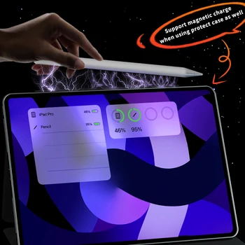 Най-новият стилус WiWU за Apple Молив с безжична зареждане, сензорна писалка с отклонение на дланта за iPad Air 4, дръжка с дисплей захранване за iPad 5 Pro