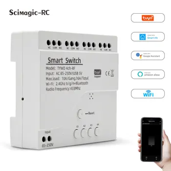 Нов Wifi Mini Smart Switch 10/16A САМ Ключове за осветление 1/4 Начин Безжичен Интелигентен Дом с Hristo Smart Life Алекса Alice Google Home