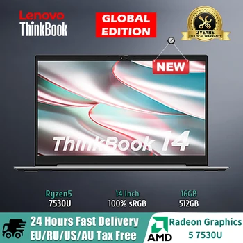 Нов Лаптоп LENOVO ThinkBook 14 AMD Ryzen 5 7530U 16 GB DDR4/512GB SSD С видео карта Основната 14-Инчов Тънък Лаптоп Windows 11 2023