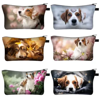 Нова косметичка с принтом пасторальной кучета, сладък женски козметични чанти за кучета, дамская косметичка за момичета, пътни чанти за съхранение
