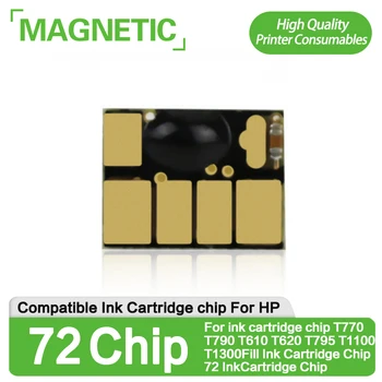 НОВАТА 6 вида цветя HP72, Съвместим с чип на касетата с мастило HP 72 T770 T790 T610 T620 T795 t1100t1300, Постоянен чип за попълване на касетата с мастило