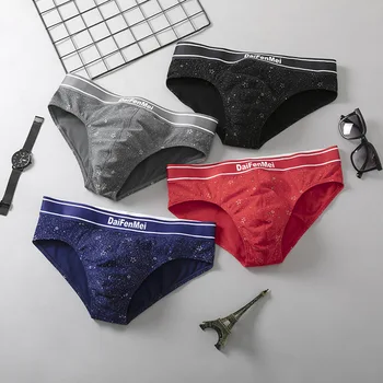 Нови мъжки колан от чист памук, с индивидуален принтом, 3D гащи-бандажи със средна талия, секси спортни бесследные дишащи шорти