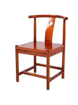 Новият китайски стил, прост стол с облегалка от масивна дървесина, античен маса за хранене, стол, дървена ретро-стол, направен от рог, стол за ресторант, хотел, къща