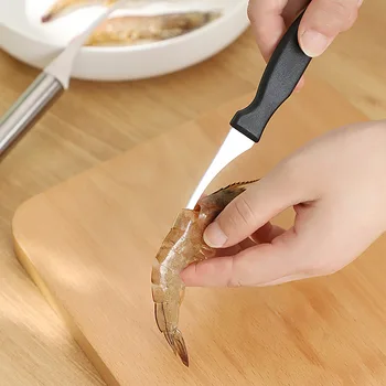 Нож за премахване на нишки за скариди от неръждаема стомана за домашна употреба, нож за премахване на облегалки на скариди за кухни