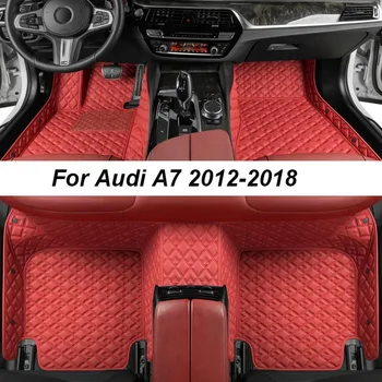 Обичай луксозни стелки за Audi A7 2012-2018, автомобилни постелки, без бръчки, аксесоари, Резервни части за интериора, пълен комплект