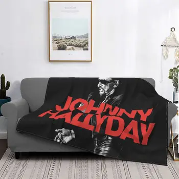 Одеяла Johnny Hallyday, флисовое есенно-зимния рок-н-ролльное джобно супер топло одеяло за легла, кувертюри за пътуване
