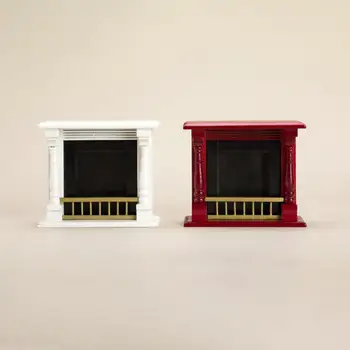 Однотонная модел камина, гладка повърхност, умален модел на мебели 1:12, на игралната къщичка, аксесоари за куклена къща