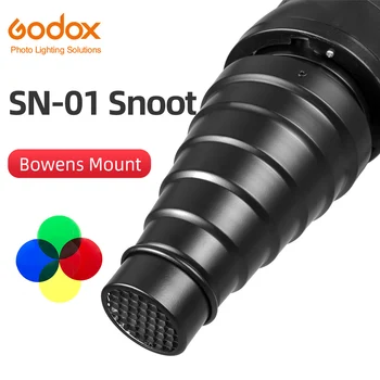 Определяне на GODOX SN-01 Bowens, професионален студиен лампа Snoot за Godox S-Type DE300 SK400 II