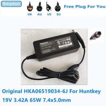 Оригинален Адаптер за променлив ток зарядно Устройство за Huntkey 19V 3.42 A 65W 7.4x5.0mm Източник на захранване HKA06519034-6J