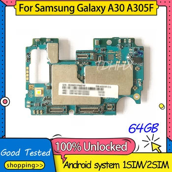 Оригиналната Разблокированная дънна Платка За Samsung Galaxy A30 A305 A305F A305F/DS A305G/DS дънна Платка с 64 GB Логически Заплата