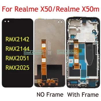 Оригиналът е За OPPO Realme X50 5G X50m RMX2051 RMX2144 LCD дисплей Със Сензорен панел, Дигитайзер, в Събирането, Замяна/С Рамка