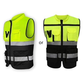Отразяваща жилетка с висока видимост, защитна жилетка със светлоотразителни ивици, строителна работно облекло, защитни отразяваща жилетка Директен доставка