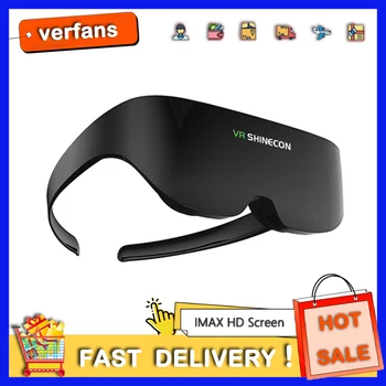 Очила за виртуална реалност Shinecon 4K 3D, слушалки виртуална реалност AI08, стереокино с гигантски екран и същ екран за iPhone и Android-смартфон