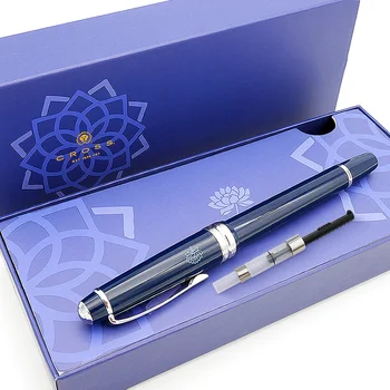 Писалка с препратка мастило, подарък кутия Blue Lotus Писалка, перо от неръждаема стомана, канцеларски материали, ученически принадлежности, дръжка
