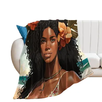 Плюшевое Одеяло Декоративен Диван С шарките на черна африка Момичета, Пушистое меко Одеяло на леглото, фланелевое индивидуално одеяло на поръчка