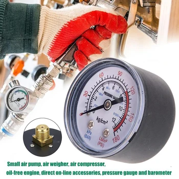 Пневматичен Хидравличен Датчик за Налягане на течности Въздушен компресор 0-12Bar/0-180PSI С Външна резба Тип Връзка Детайли Въздушен Компресор