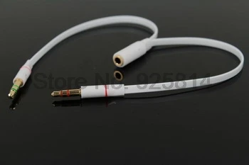 по dhl 200шт 3.5 мм Позлатен Слушалки аудио кабел за слушалки Micphone Y Дърва Адаптер от 1 до женски и 2 мъжки Свързани Кабел