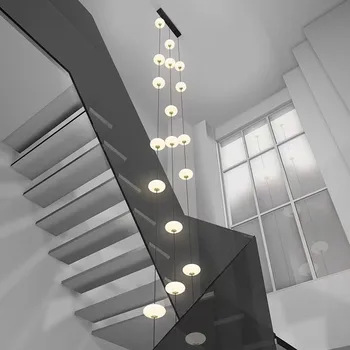 Подвесная полилей Nordic Stairs Led с 3 сменяеми лампи, модерни прости пластмасови лампиони, окачена лампа Led Luminarias, лампа