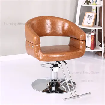 Подемни и въртящо коса стол Прости модерен фризьорски стол Стол за салон за красота Фризьорски салон Специални фризьорски стол