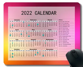 Подложка за мишка с календара на 2022 година, светло-зелената боя с отблясъци, потребителски gaming подложки за мишки със снимки
