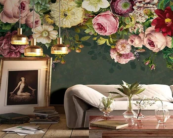 Потребителски фотообои цветя живопис с маслени бои в европейски стил цвете в закрито спалня ТЕЛЕВИЗИЯ фон стенни покрития стенни живопис