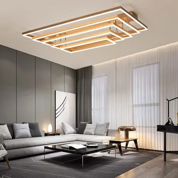Правоъгълно луксозно аллюминиевое модерно led осветление за хол, спалня, домашно полилеи, лампи AC90v-260v