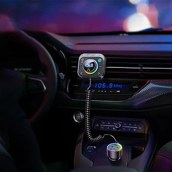 Преносим адаптер за Кола Предавател Хендсфри FM-предавател, Приемник, съвместим с Bluetooth автомобилен предавател комплект за Кола