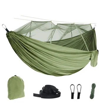 Преносима Туристическа палатка-хамак с комарите мрежа, навес за 2 души, подвесная легло с парашут, Ловни 210 Т Найлон люлка за сън