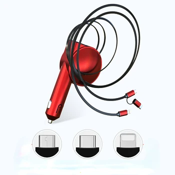 Прибиращ зарядно за зарядно устройство Type-c Автомобили за Android Бързо зареждане с кабел за зарядно устройство USB lphone