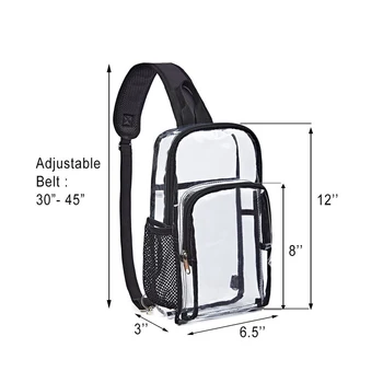 Прозрачната чанта-прашка, чантата е с голям капацитет, с преден джоб, раница през рамо, прозрачна нагрудная чанта за разходка по плажа