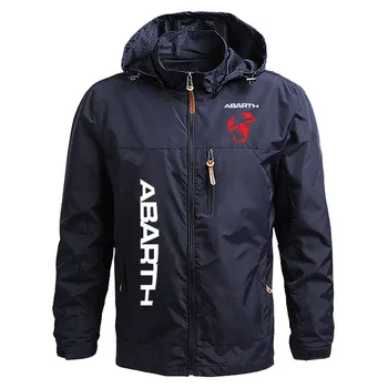 Пролет-есен однотонная мъжко яке в стил милитари джоб с логото на Abarth, висококачествено ветрозащитное палто Harajuku, мъжко яке с качулка