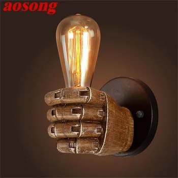 Промишлен класически стенен лампа AOSONG, творчески ретро-осветителни тела, дизайнерски стенни лампи в стил Loft, декоративно led аплици
