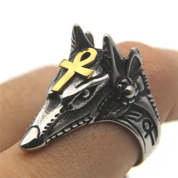 Пръстен с главата на кон-Ястреб, бижута от титанов са се превърнали в байкерском стил в стил пънк, пръстен за защита на животните, Размер 7-13