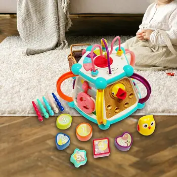 Развивающий кубче, Образователна играчка-пъзел, музикални играчки, 6-страничен развивающий център за момичета и момчета, подарък за децата на рожден Ден