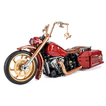 Ретро Мотоциклет MOC 10514 Модел Тухли 1:5 Моделиране САМ Изграждане на Високотехнологични Играчки, Подаръци За Деца, Момчета Приятели