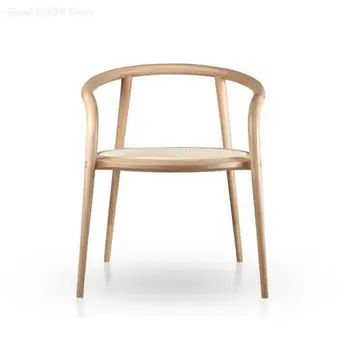 Ретро ротанговый стол от масивно дърво, стол за почивка, креативен Дизайнерски стол с облегалка, кръгла стол, Нов китайски стил, ротанговый стол за чай