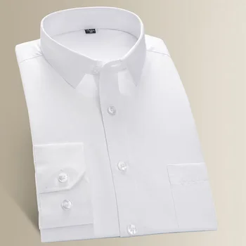 Риза Оверсайз 9XL 8XL 7XL мъжка риза с дълъг ръкав Ежедневното рокля Обикновен бял Случайни дизайн на Бизнес мъжки ризи за комуникация