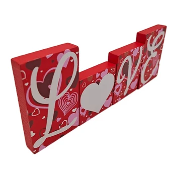 Сватбена Дървен Блок Знак на Любовен Писма Тенис на декор Романтична Азбучен Украшение