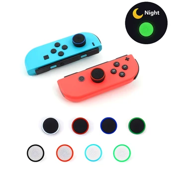 Светещи копчета за палеца, силикон капачка за джойстик за Nintendo Switch JoyCon Аналогов Стик, Меки Мънички OLED Аксесоари